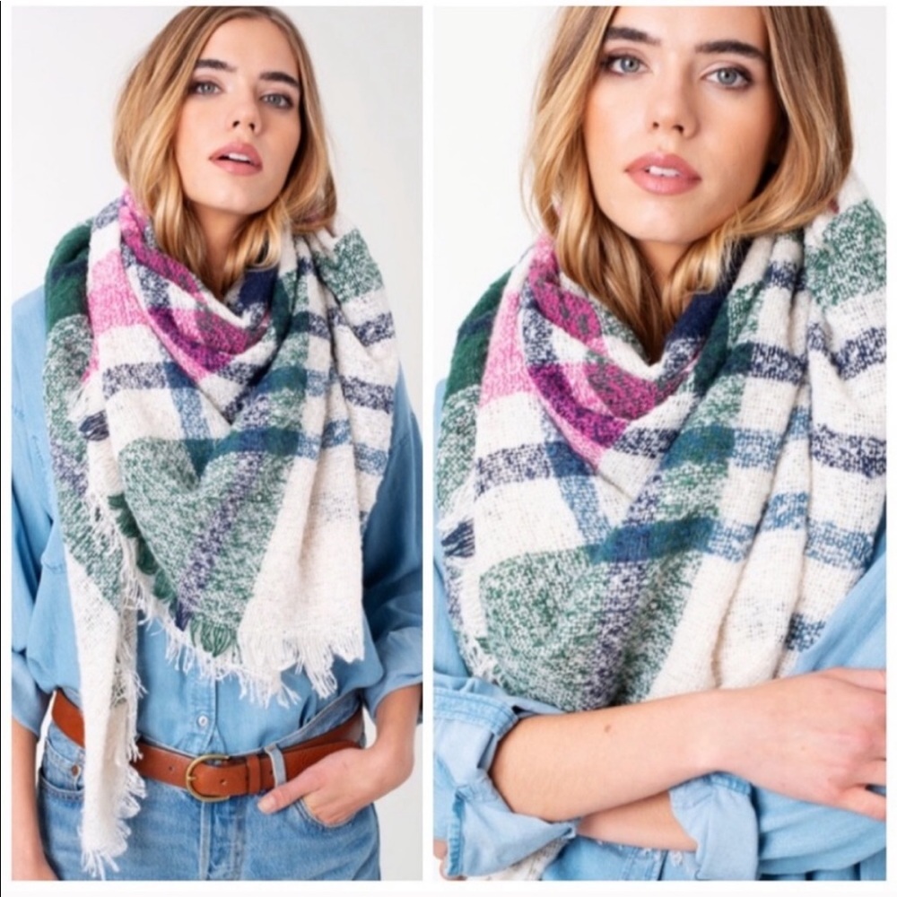 Blanket Plaid Scarf - Picture 1 of 4